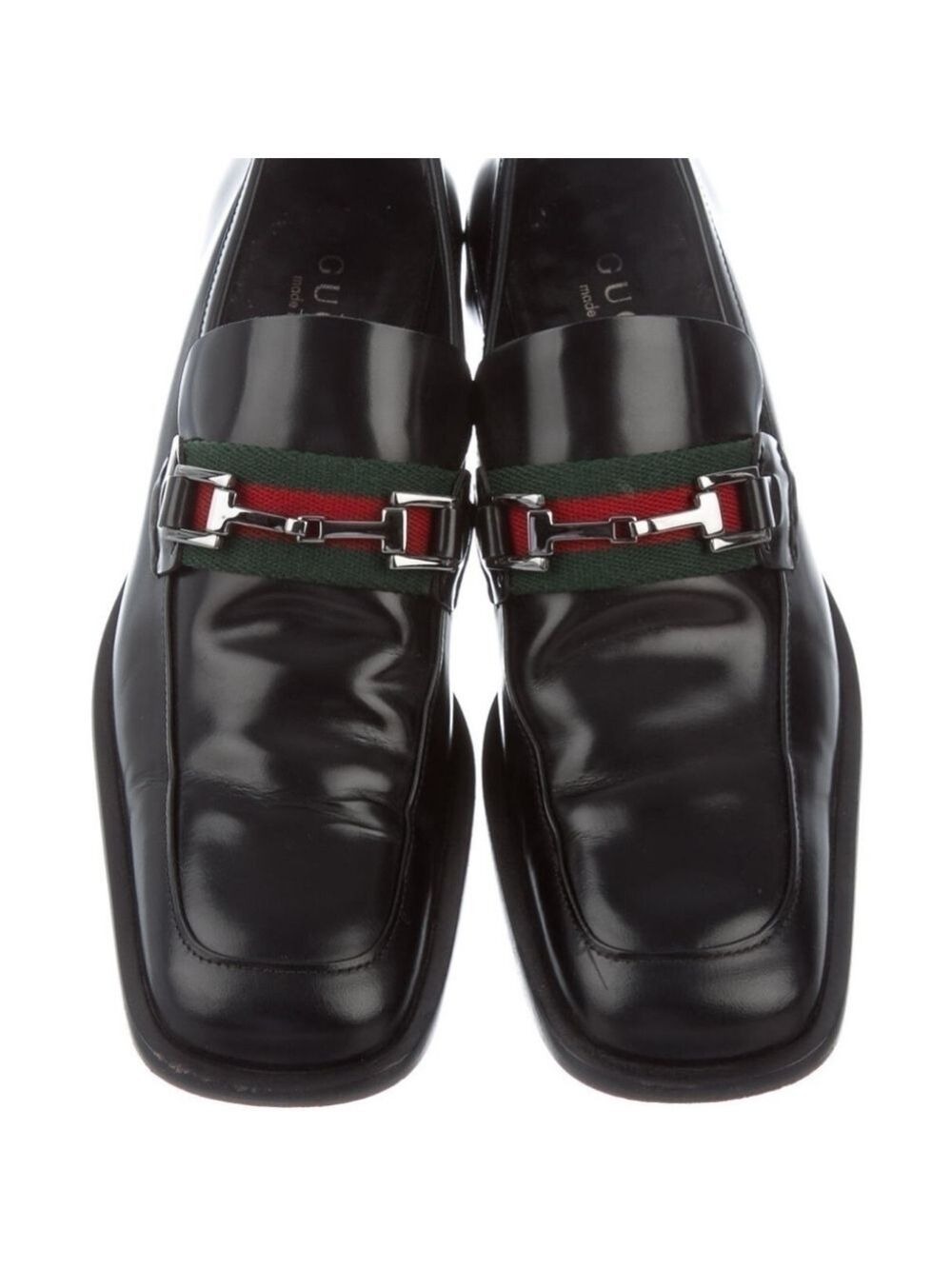 Gucci Web Accent Patent Leather Loafers